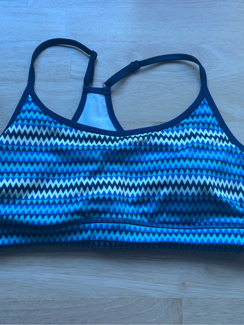 aerie Blue Chevron Bikini Top - Blue & White